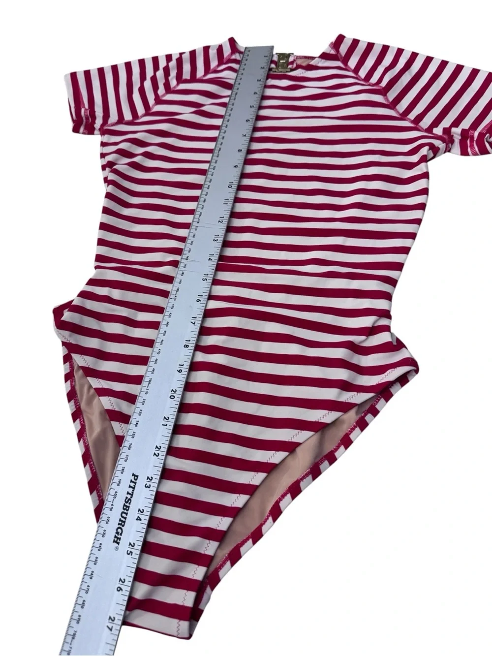 J.Crew Open-Back Striped Short-Sleeve One-Piece Swimsuit 8